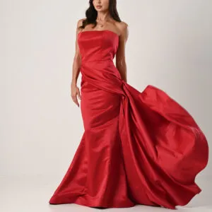 Satin Gown — In red