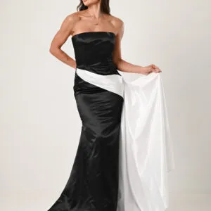 Satin Gown - In Black & White